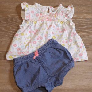 Carter's shorts and blouse 12 M